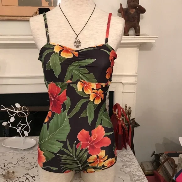 Popina multicolor pin-up one piece swimsuit. Size S. EUC - Picture 2 of 13